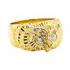 Image 1 : 18KT Yellow Gold 0.25 ctw Diamond Owl Motif Ring