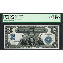 1899 $2 Mini-Porthole Silver Certificate Note Fr.253 PCGS Gem New 66PPQ