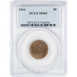 1911 Liberty V Nickel Coin PCGS MS65 Nice Toning