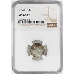 1950 Roosevelt Dime Coin NGC MS66FT