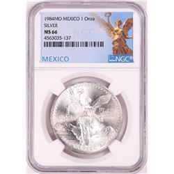 1984Mo Mexico 1 Onza Libertad Silver Coin NGC MS66