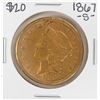 Image 1 : 1867-S $20 Liberty Head Double Eagle Gold Coin