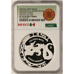 Undated Mexico Silver Dresden Codex Silver Medal NGC PF70 Ultra Cameo