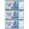 Image 1 : Lot of (3) Consecutive Zimbabwe One Hundred Trillion Dollar Notes