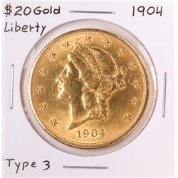 1904 $20 Liberty Head Double Eagle Gold Coin