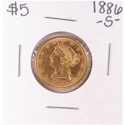 1886-S $5 Liberty Head Half Eagle Gold Coin