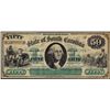 Image 1 : 1872 $50 State of South Carolina Revenue Bond Obsolete Note