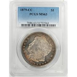 1879-CC $1 Morgan Silver Dollar Coin PCGS MS63 Nice Toning