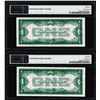 Image 2 : (2) Consecutive 1928 $1 Funnyback Silver Certificate Notes PMG Gem Uncirculated 66EPQ