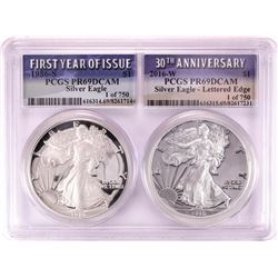 1986-S & 2016-W $1 Proof American Silver Eagle Coin Set PCGS PR69DCAM