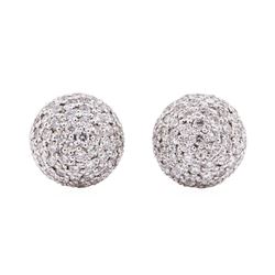 14KT White Gold 2.00 ctw Diamond Ball Earrings