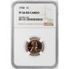 Image 1 : 1958 Proof Lincoln Wheat Cent Coin NGC PF66RD Cameo