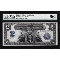 1899 $2 Mini-Porthole Silver Certificate Note Fr. 256 PMG Gem Uncirculated 66EPQ