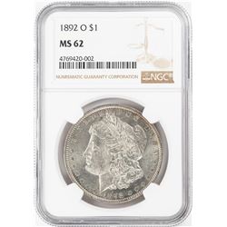 1892-O $1 Morgan Silver Dollar Coin NGC MS62