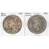 Image 1 : Lot of (2) 1921 $1 Peace Silver Dollar Coins