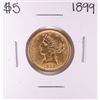 Image 1 : 1899 $5 Liberty Head Half Eagle Gold Coin
