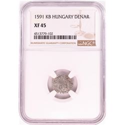 1591 KB Hungary Denar 'Madonna and Child' Coin NGC XF45