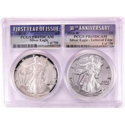1986-S & 2016-W $1 Proof American Silver Eagle Coin Set PCGS PR69DCAM