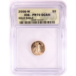 2006-W $5 Proof American Gold Eagle Coin ICG PR70 DCAM