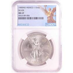 1985Mo Mexico 1 Onza Libertad Silver Coin NGC MS67