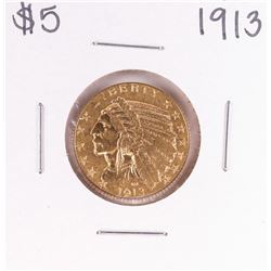 1913 $5 Indian Head Half Eagle Gold Coin