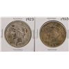 Image 1 : Lot of (2) 1923 $1 Peace Silver Dollar Coins