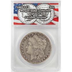 1885-CC $1 Morgan Silver Dollar Coin ANACS Certified Genuine