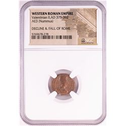 Valentinian II, AD 375-392 Nummus Ancient Western Roman Empire Coin NGC Certified
