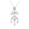 Image 2 : 14KT White Gold 0.40 ctw Diamond Chandelier Pendant with Chain