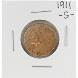 1911-S $5 Indian Head Half Eagle Gold Coin