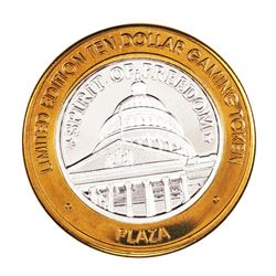 .999 Fine Silver Plaza Casino Las Vegas, Nevada $10 Limited Edition Gaming Token