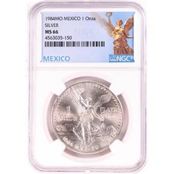 1984Mo Mexico 1 Onza Libertad Silver Coin NGC MS66