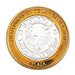 .999 Fine Silver Plaza Casino Las Vegas, Nevada $10 Limited Edition Gaming Token