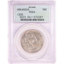 1935 Arkansas Centennial Commemorative Half Dollar Coin PCGS MS64 Old Green Holder