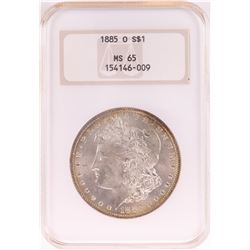 1885-O $1 Morgan Silver Dollar Coin NGC MS65 Nice Toning Old Holder