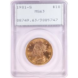 1901-S $10 Liberty Head Eagle Gold Coin PCGS MS63 Old Green Rattler