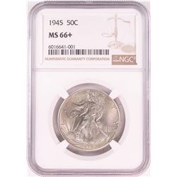 1945 Walking Liberty Half Dollar Coin NGC MS66+