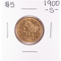 1900-S $5 Liberty Head Half Eagle Gold Coin