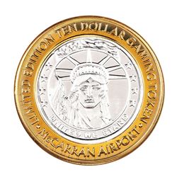 .999 Silver McCarran International Airport $10 Casino Limited Edition Gaming Token