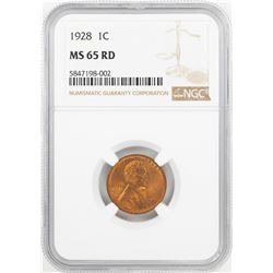 1928 Lincoln Wheat Cent Coin NGC MS65RD