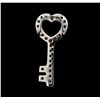 Image 2 : 14KT White Gold 0.25 ctw Diamond Key Pendant