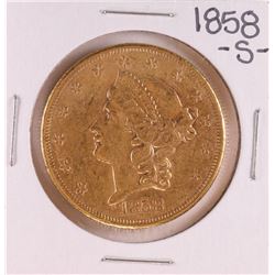 1858-S $20 Liberty Head Double Eagle Gold Coin