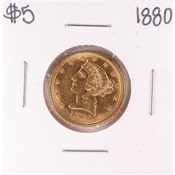 1880 $5 Liberty Head Half Eagle Gold Coin