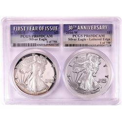 1986-S & 2016-W $1 Proof American Silver Eagle Coin Set PCGS PR69DCAM