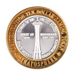 .999 Silver Stratosphere Las Vegas, Nevada $10 Casino Limited Edition Gaming Token