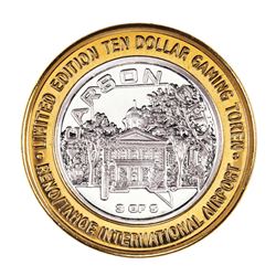 .999 Silver Reno Tahoe International Airport $10 Casino Limited Edition Gaming Token