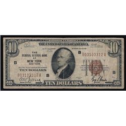 1929 $10 National Currency New York New York Note