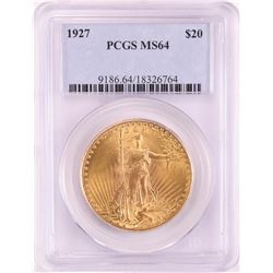 1927 $20 St. Gaudens Double Eagle Gold Coin PCGS MS64