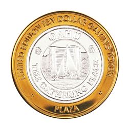 .999 Fine Silver Plaza Casino Las Vegas, Nevada $10 Limited Edition Gaming Token