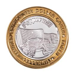 .999 Silver Peppermill Hotel Casino Reno, NV $10 Casino Limited Edition Gaming Token